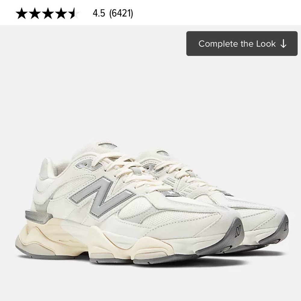 New Balance Off-White and Light Gray Sneakers